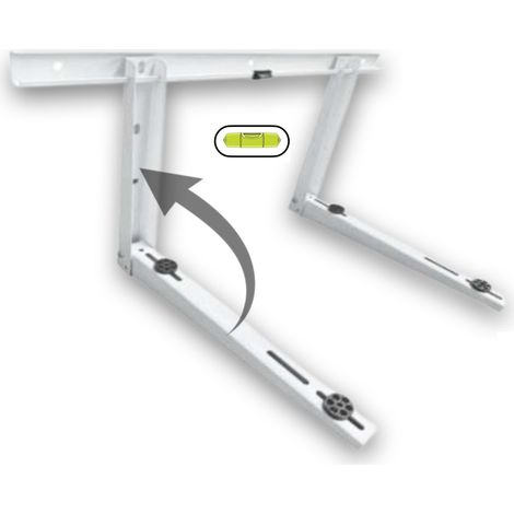 Support mural console climatisation 650 mm – Bras pliables – Visserie incluse – Groupe extérieur 180 kg – Acier galvanisé – Support'Air