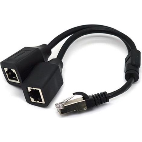 Trade Shop - Rj45 Cable Ethernet Puerto De Lan 1 A 2 Adaptador De Conector Maxtech Sp-l01 - (1/4)