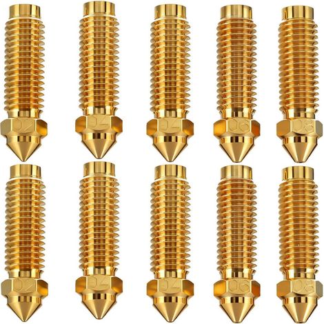Set mit 10 Düsen aus Messing und gehärtetem Stahl, 4 x 0,4 mm Düsen, 2 x 0,2 mm Düsen, 0,6 mm Düsen, 0,8 mm Düsen, überlegene Wärmeleitfähigkeit und Verschleißfestigkeit für den Elegoo Centauri Carbon (1/5)