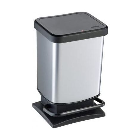 Pattumiera Rotho paso 20lt a pedale in ppl metallizzato [F600051] (1/5)