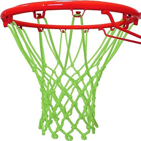 Filet de basket-ball phosphorescent en nylon résistant aux intempéries, pour sports d'extérieur. Filet de basket-ball standard épais et résistant aux intempéries. (1/5)