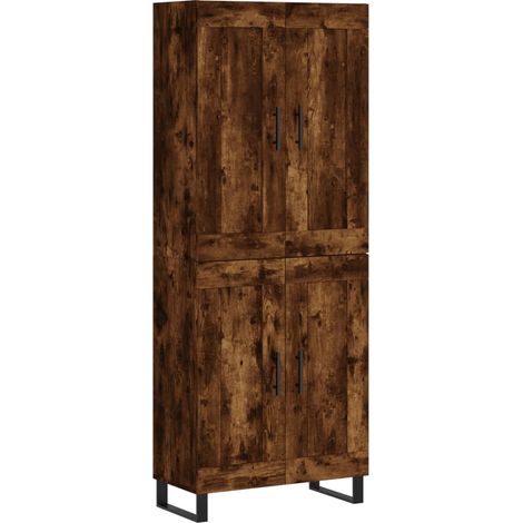 Buffet,Bahut,Meuble de Rangement haut Chêne fumé 69,5x34x180 cm Bois d'ingénierie CFW19497 (1/5)