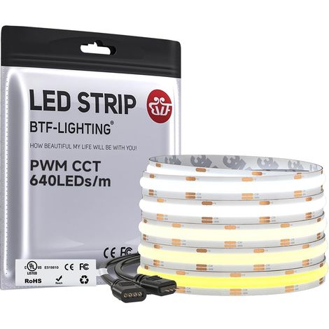 Ruban LED FCOB COB CCT 5M 640LED/m 3000K-6000K 24V IP30 10mm (1/5)