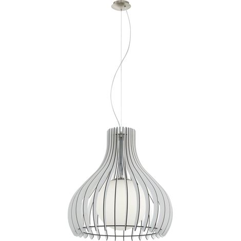 Suspension luminaire Tindori, lustre chambre vintage en acier, bois et (1/5)