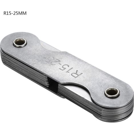 Jauge de rayon de congé en acier inoxydable, outil de mesure concave-convexe externe et interne (R15-25MM) (1/5)