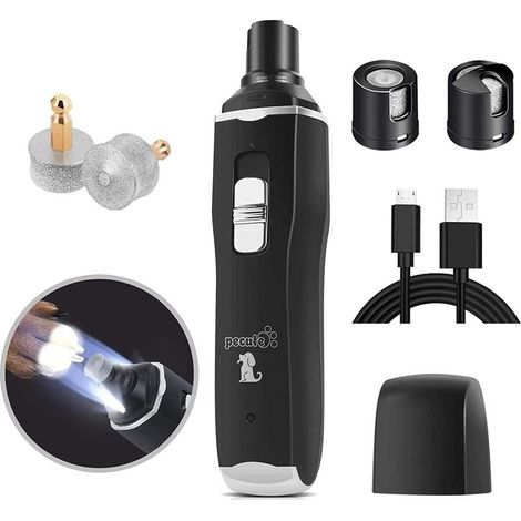 Lime à Ongle Chien, Coupe Ongle Chien Electrique avec 2 Lumière LED, Coupe Griffes électrique pour Chat Chien Grand Moyen, Travaille Pendant 14h, USB Charge Rapide 2h, 50DB Ultra-Silencieux (1/5)