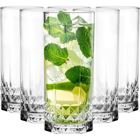 Lot de 6 Verres à Cocktail 250 ml, Fond à Facettes (1/5)