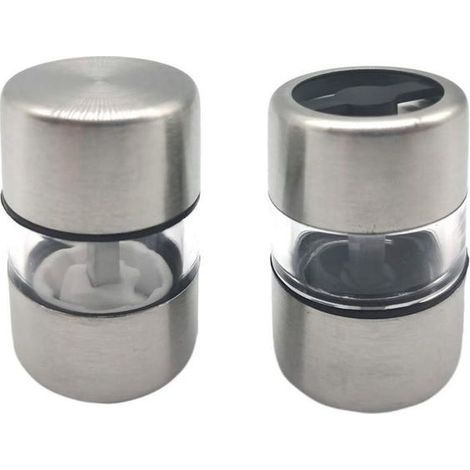 Set mit 2 „Salz- und Pfeffermühlen“, 5 cm, Silber