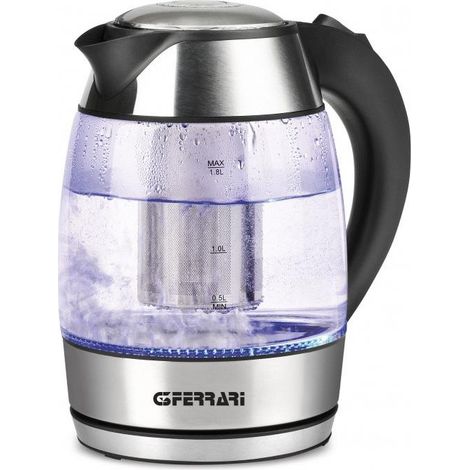 G3 Ferrari BolleBlu Wasserkocher 1,8 l 2200 W schwarz Edelstahl transparent