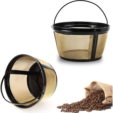 Filtre à Café Réutilisable - Pour Cafetières à Cuve 8 à 12 Tasses - Maille Nylon Alimentaire - Compatible avec Modèles Standard - 2 Pièces (1/5)