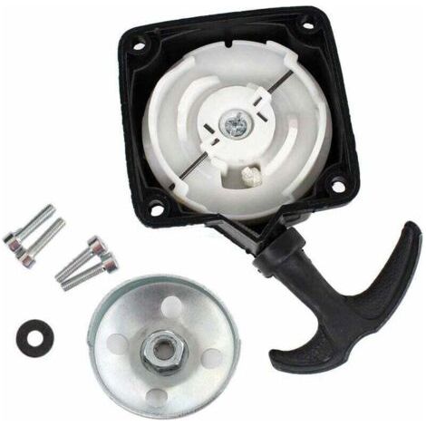 Lanceur et Plaque Démarreur pour Debroussailleuse Pompe Tariere 2temps 30cc a 50cc Entraxe 67mm