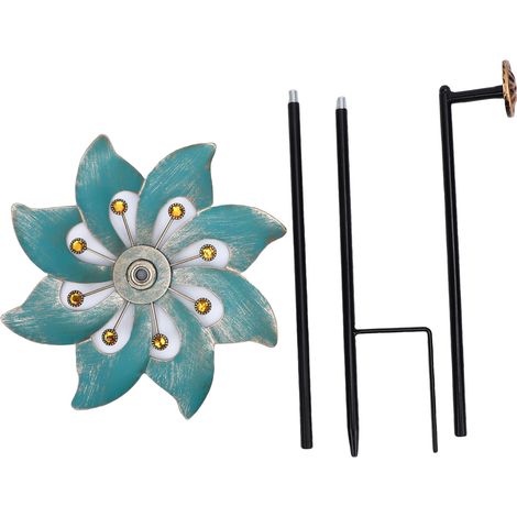 Mulino a vento in ferro battuto per esterni, ornamento decorativo impermeabile per giardino, patio, prato e terrazzo. (1/5)
