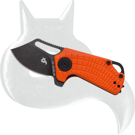 Black Fox Puck pliage couteau Black Fox Lama, Bld en acier inoxydable D2 Blk Stonewash, Orange G10 Handle Ceramic Ball-Boaring (1/2)