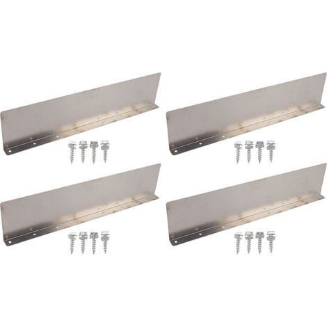 4 Pièces Gouttière Aluminium Déflecteur de Pluie avec 32 Vis Anti-Éclaboussures pour Toiture (1/5)