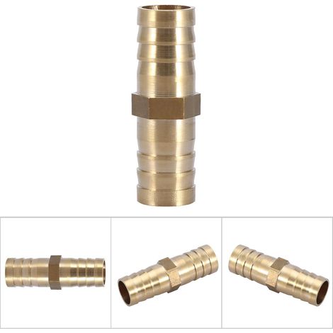 Raccord droit laiton cannelé 2 voies pour tube, jonction tuyau 6/8/10/12/14/16/20mm (1/5)