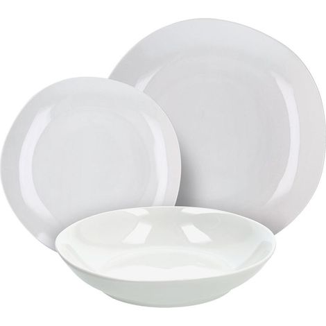 Servizio di Piatti da Tavola in Porcella Bianco Delphi 18 Pezzi (1/4)