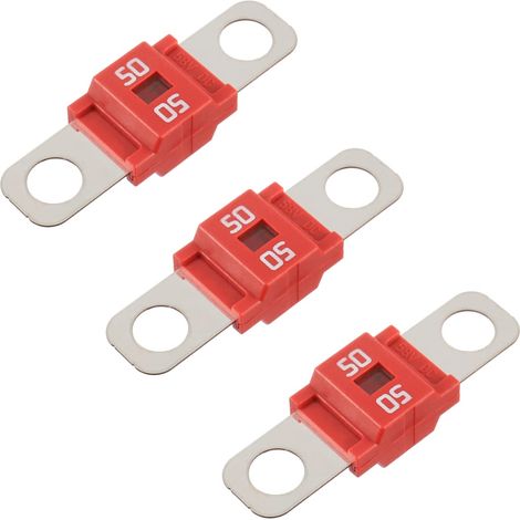 Fusible Midi - 50 A - 32 V DC - Norme ISO 8820-5 - Pour Camions Caravanes Engins Agricoles - Lot de 3