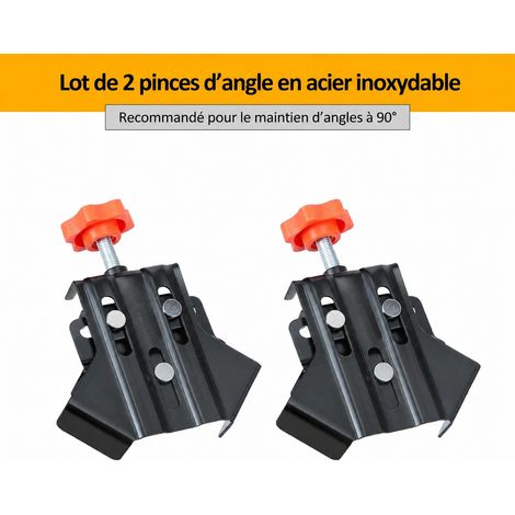 Lot de 2 pinces à angle droit 90° ouvertes noires en acier inoxydable 2 réf 0811 17,5 × 9,5 × 11,5 cm 465 g – Livraison gratuite