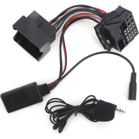 Adaptador de audio Bluetooth 5.0 AUX de 12 pines con micrófono y cable de 150 cm para Opel CD30 CDC40 CD70 -Crezuo