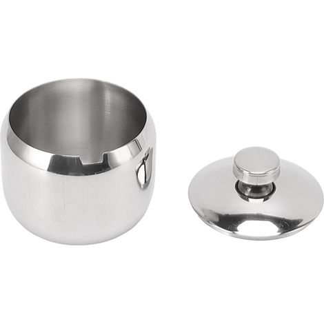 Pot à condiments avec couvercle en acier inoxydable 304, idéal pour les épices, le sel et le sucre. (1/5)