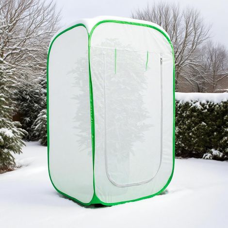 Cloche de protection filetée 60x60x90cm avec cadre vert, tente anti-insectes amovible pour plantes en pot et potager