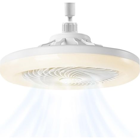 Ventilateur de Plafond avec Éclairage E27, Trois Vitesses, Trois Couleurs de Lumière, Rotation 360°, Télécommande – Pour Chambre et Salon (1/5)