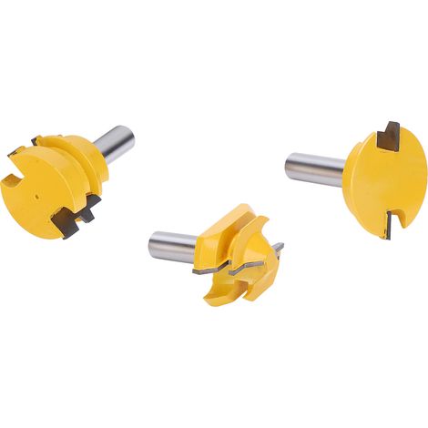 3 Fraises à Tenon et Rainure Acier Trempé Queue Droite 12,7mm pour Tiroirs Artisanaux (1/5)