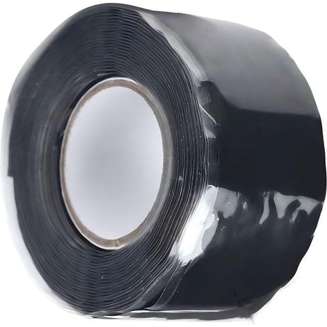 Ruban adhésif en Silicone auto-fusionnant, scellage des fuites, fusion pour tuyaux de plomberie, réparation de tuyaux, 0,98 pouces x 9,84 pieds, noir (1/5)