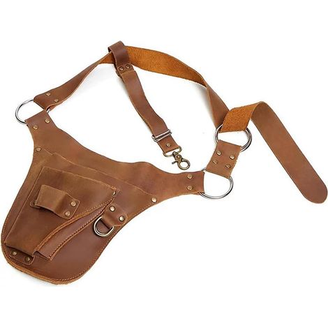 Sac banane à outils à poches multiples, tablier de travail pour charpentiers et maçons, sac banane renforcé pour électricien, sac banane en similicuir, sac banane pour électricien (1/5)
