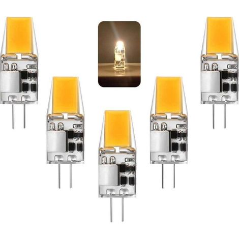 G4-LED-Lampe, 4 W (entspricht 50 W Halogenlampe), 12 V AC/DC, nicht dimmbar, warmweiß (3000 K), 500 lm, augenschonend, 5er-Pack
