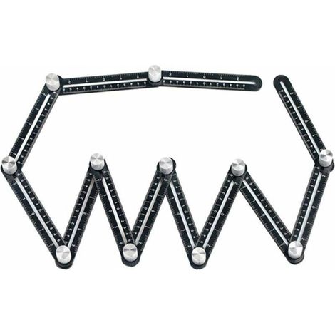 Règle de mesure multi-angle en alliage d’aluminium haute précision, avec gabarit perforé pour traçage et mise en page professionnelle