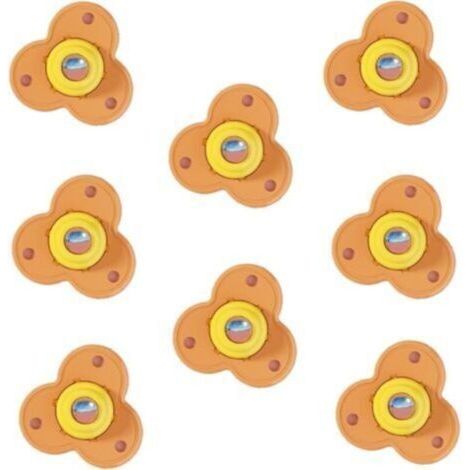 Lot de 8 mini roulettes pivotantes en acier inoxydable auto-adhésives, poulie de rotation à 360 degrés, roues universelles pour meubles, boîte de rangement, poubelles (Orange) (1/4)