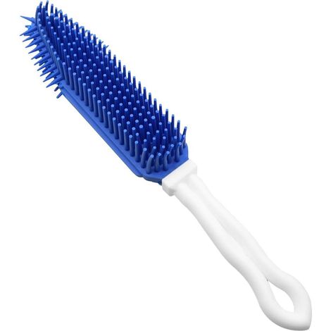 Pet Hair Removal Brush Portable Fluff Cleaner Long Handle Bath Brush (Blue) (1/5)