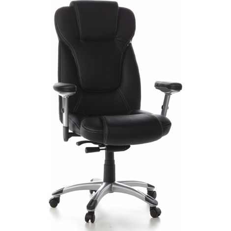 Siège de bureau / Fauteuil de direction EMBASSY 200, cuir fin noir hjh OFFICE (1/5)