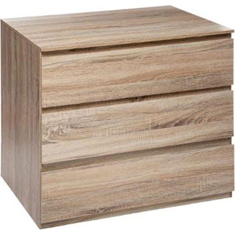 Five Simply Smart – Commode 3 tiroirs 78cm – Panneaux de particules – Finition naturelle – Dimensions L. 78 x l. 48 x H. 73 cm (1/3)