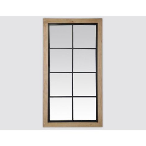 Miroir industriel en bois et métal 65x123cm (1/2)