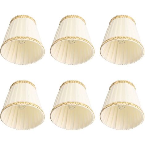 Abats-Jour de Lampe en Tissu,Petits Abats-Jour de Lampe, Clips Monture de Bougie pour Lustre en Cristal, abat-jours E14 pour table de chevet, Bougeoir Lampe de Chevet,6PCS Abat-jour (1/4)