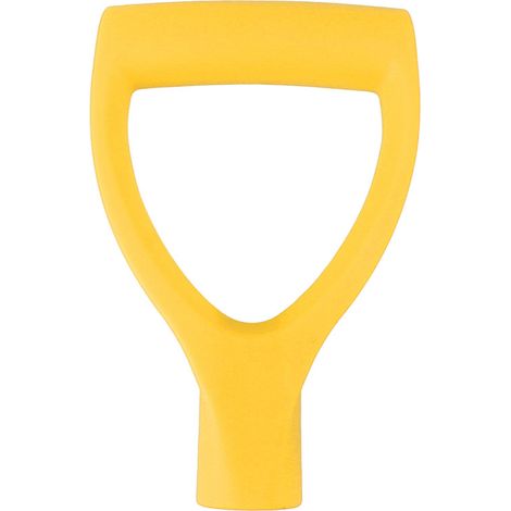 Manche de pelle type D 32 mm intérieur plastique, poignée rapide neige pour creuser et ratisser, jaune. (1/5)