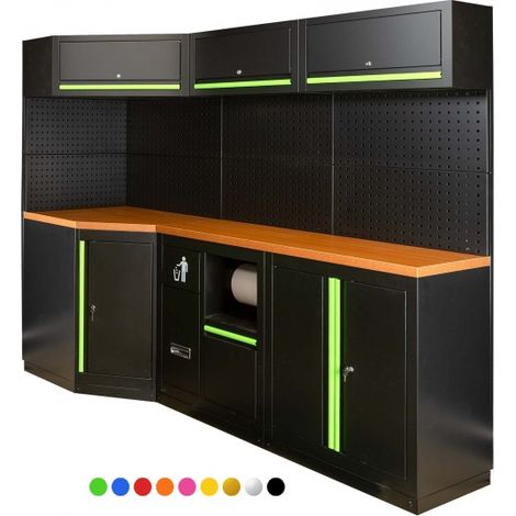 JBM SERIE518 Composizione arredo officina angolare - Verde