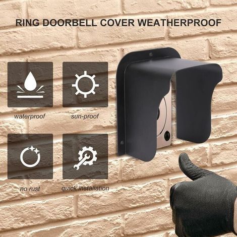 Couvercle de pluie de porte-barreaux, sonnette extérieure Boîte solaire, couvercle de pluie à douille en métal, durable, couvercle de douille noir (1/3)
