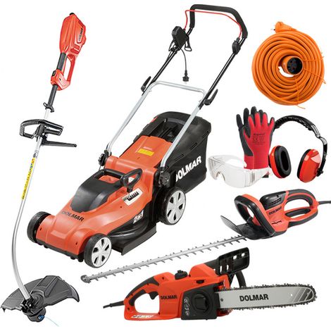 PACK - DOLMAR Tondeuse 41cm EM410 + Coupe-Herbe ET101C + Taille-Haie 65cm HT6510 + Tronçonneuse 35cm ES39TLC + Rallonge 40m +EPI