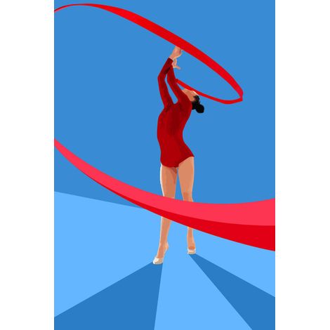 Tableau sur toile gymnastique rythmique et sportive 30x45 cm - Impression sur Toile Murale Décorative - Image imprimée en HD sur Toile - Toile sur Châssis en Bois FSC - Fabriqué en France (1/5)