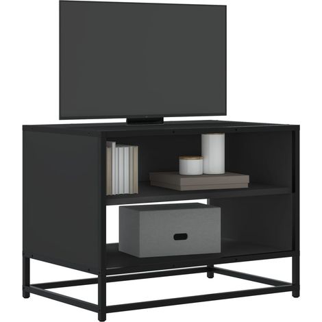 vidaXL TV-Schrank Schwarz 61x40x46 cm Holzwerkstoff und Metall (1/5)