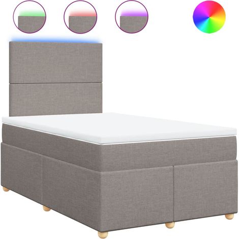 Maison Exclusive - Sommier à lattes de lit avec matelas taupe 120x190 cm tissu (1/5)