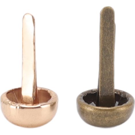 200 mini attaches parisiennes de 8 mm à tête ronde, finition or clair, bronze et laiton, pour la décoration de boîtes punk. Finition électroplaquée. (1/5)