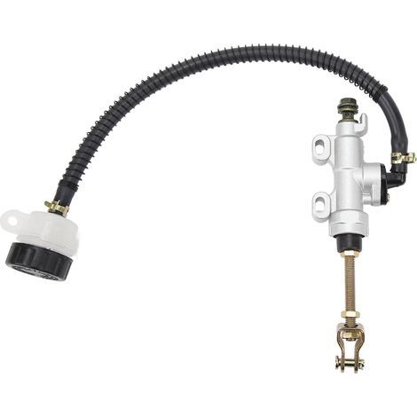 Maître-cylindre de frein arrière hydraulique avec réservoir, Argent, pour Moto Cross Quad ATV