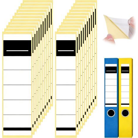 120 Pieces Strong Adhesive Binder Labels 5.5 x 19 cm and 3.5 x 19 cm Spine Labels for Office School File Organization (White) (1/5)