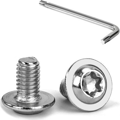 20 Pièces Vis à Tête Bombée Torx avec Bride M6 x 10 mm Vis à Six Pans Creux en Acier Inoxydable A2 V2A Boulons à Tête Hexagonale avec Clé T30 Filetage Complet (1/5)