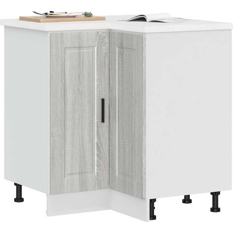 Küchen-Eckunterschrank Porto Grau Sonoma Holzwerkstoff