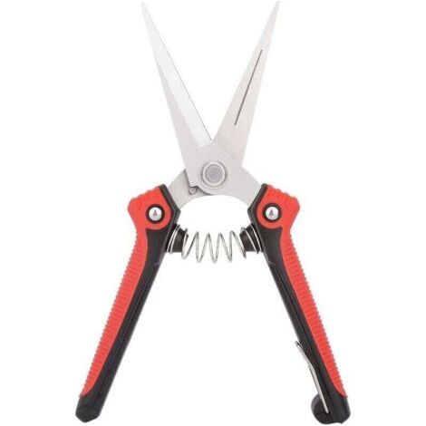 Fruit harvesting shears, stainless steel, pointed, red/black, Ortviai